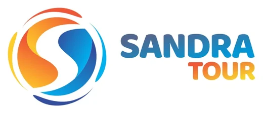 Logotipo Sandratour Viagens, criado pela Vadesilho