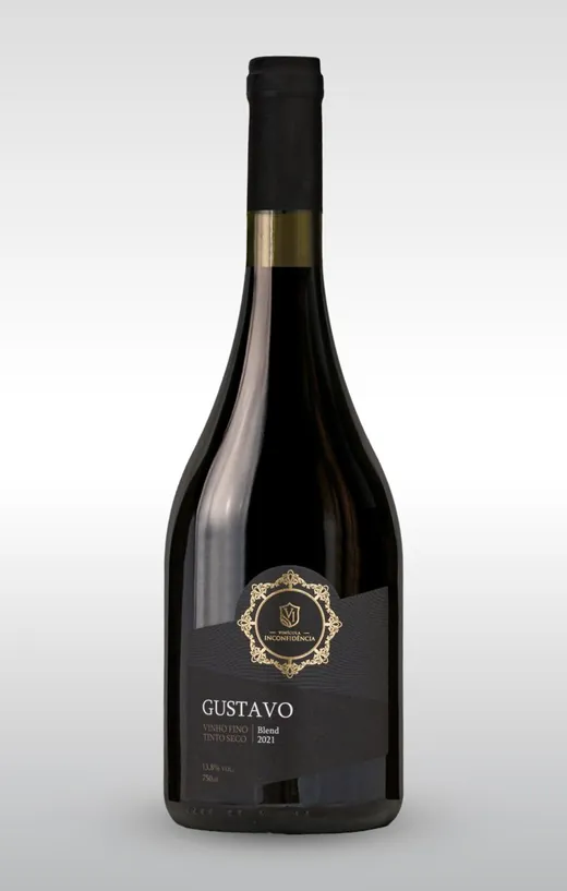 Rótulo do vinho Gustavo Blend 2021, Vinícola Inconfidência