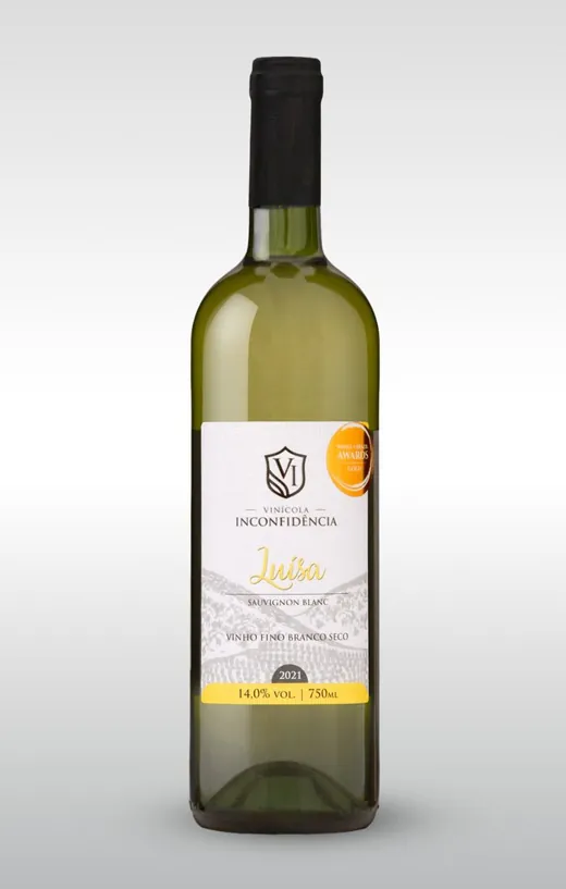 Rótulo do vinho Luísa Sauvignon Blanc 2021, Vinícola Inconfidência