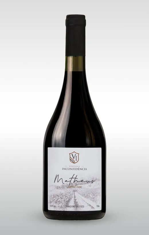 Rótulo do vinho Matheus Cabernet Franc 2021, Vinícola Inconfidência